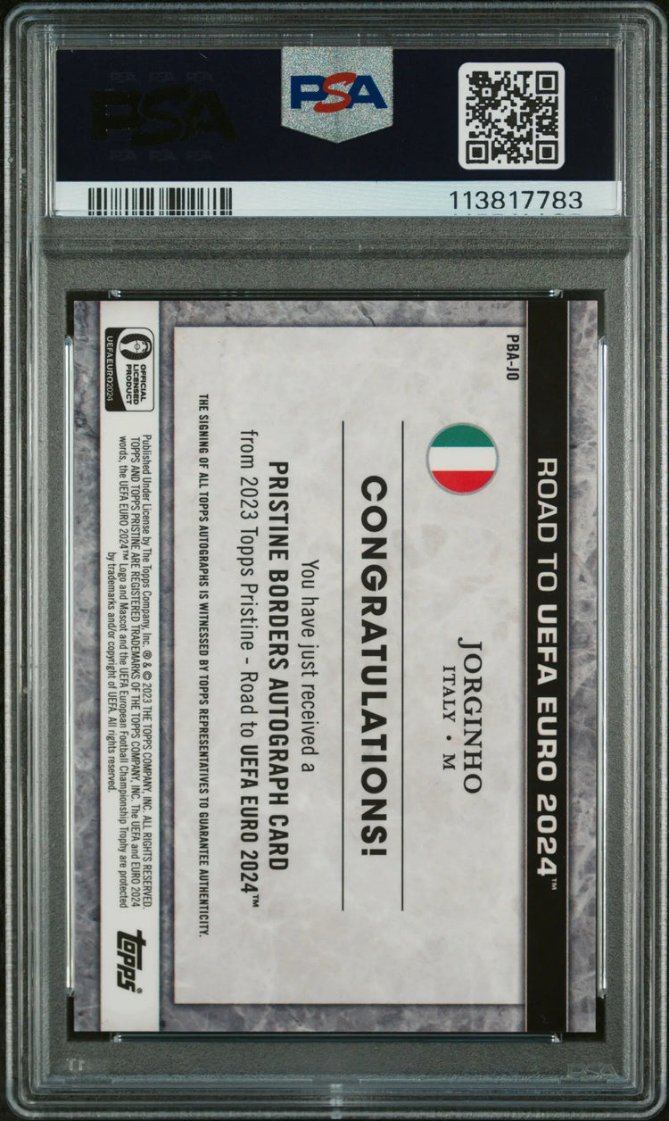 2023 Topps Pristine Road To UEFA Euro 2024 Borders Jorginho Gold Auto PSA 9 /50 