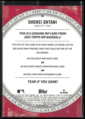 2023 Topps Rips Genuine Shohei Ohtani /60 