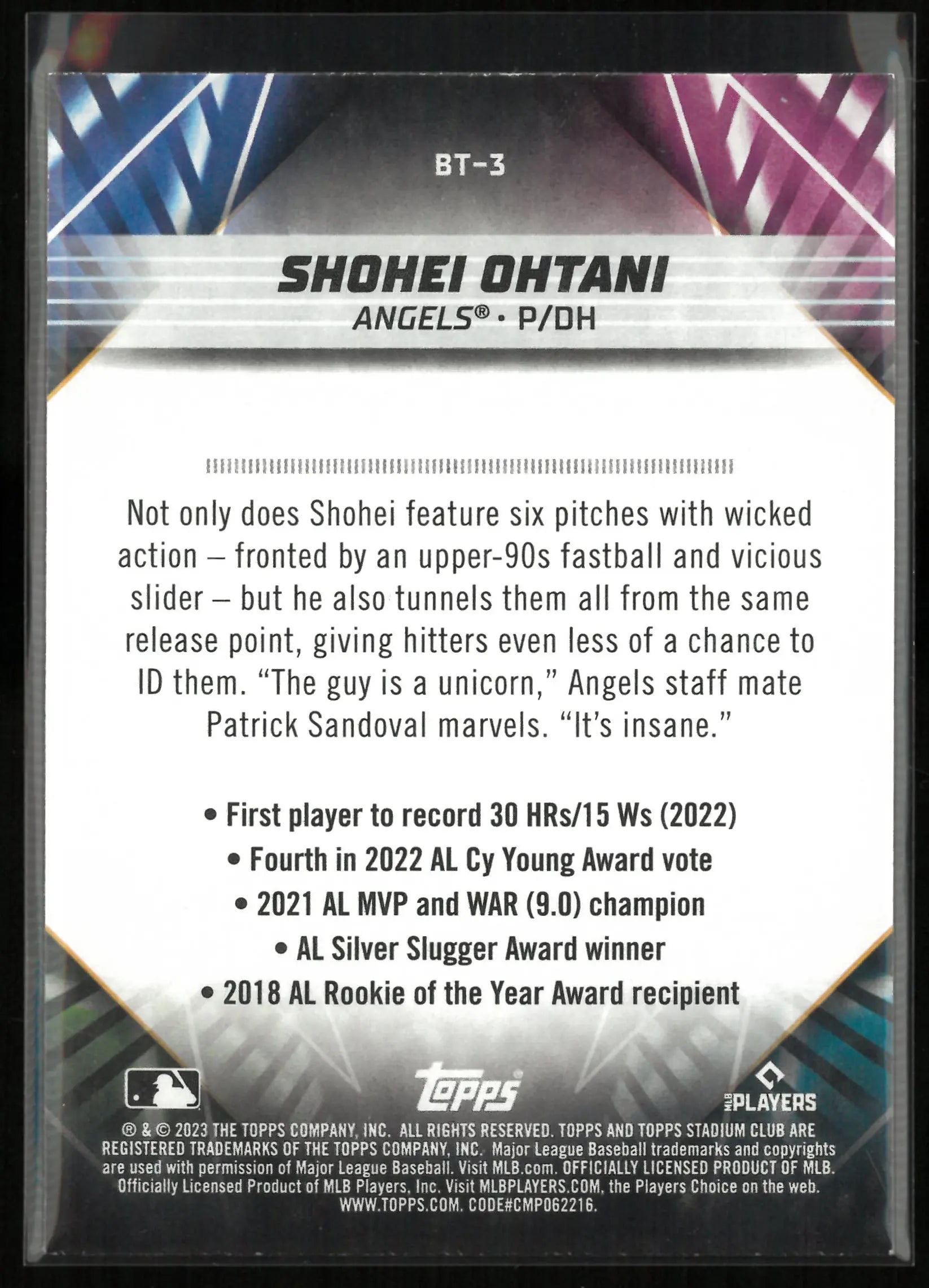 2023 Topps Stadium Club Beam Team Shohei Ohtani 