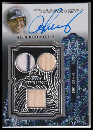 2023 Topps Sterling Swings Autograph Relics Blue #SWAR-AR Alex Rodriguez #/10 