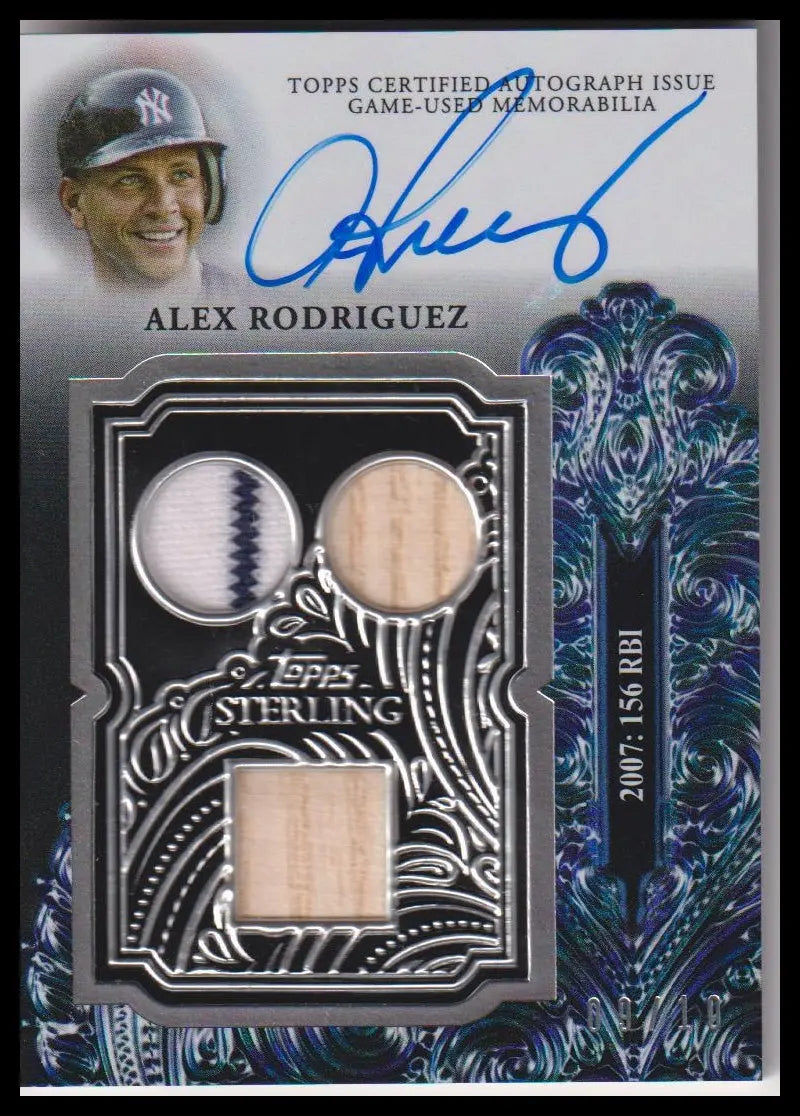 2023 Topps Sterling Swings Autograph Relics Blue #SWAR-AR Alex Rodriguez #/10 