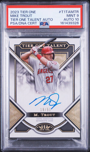2023 Topps Tier One Talent Autographs Mike Trout Auto Gold /50 PSA 9 