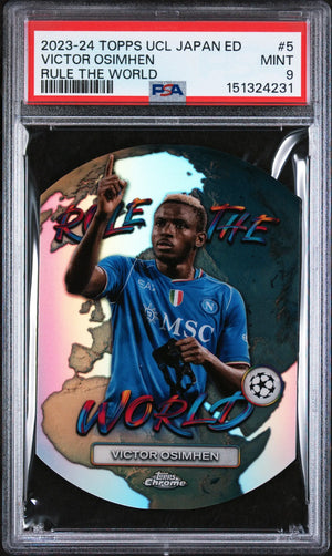 2023 Topps UEFA Champions League JP Edition Rule The World Victor Osimhen PSA 9 
