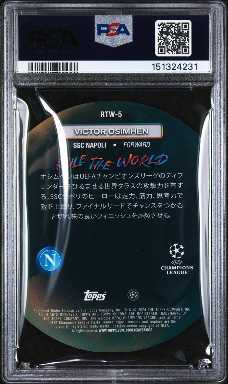 2023 Topps UEFA Champions League JP Edition Rule The World Victor Osimhen PSA 9 