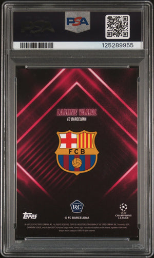 2023 Topps UEFA Club Competitions Showtime Lamine Yamal Rookie Red /5 RC PSA 8 