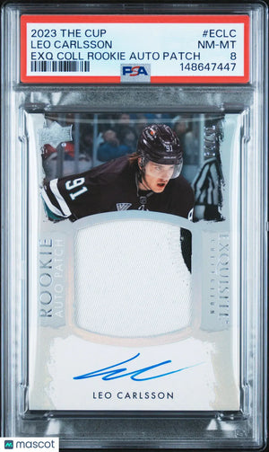 2023 UD The Cup Exquisite RC Rookie Auto Patch Leo Carlsson PSA 8 /91 