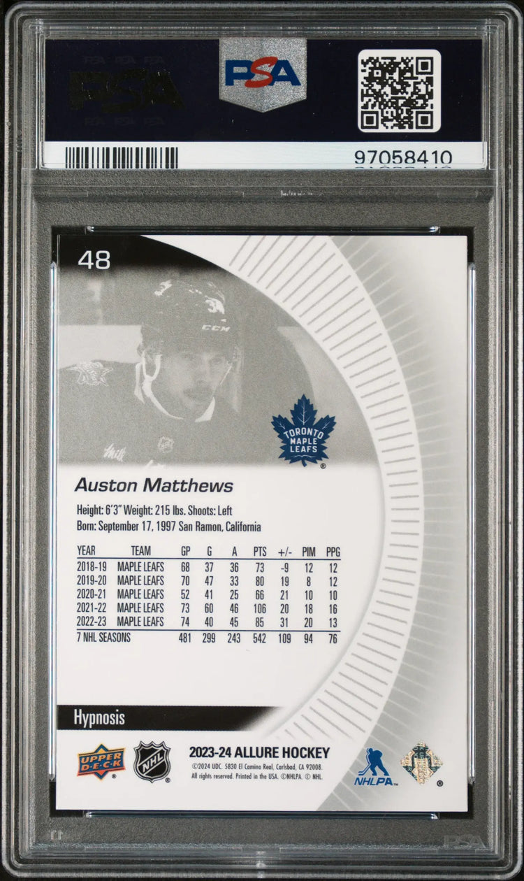 2023 Upper Deck Allure Auston Matthews Hypnosis PSA 10 
