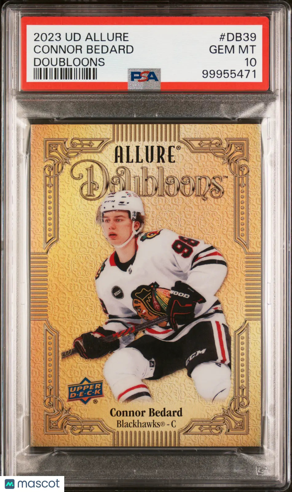 2023 Upper Deck Allure Doubloons Gold Connor Bedard RC Rookie PSA 10 
