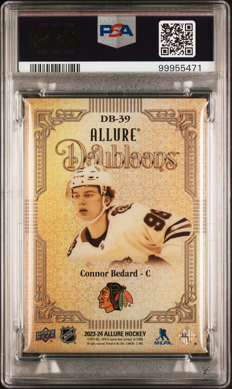 2023 Upper Deck Allure Doubloons Gold Connor Bedard RC Rookie PSA 10 