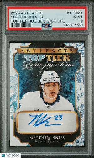 2023 Upper Deck Artifacts Top Tier Rookie Signatures Auto Matthew Knies PSA 9 