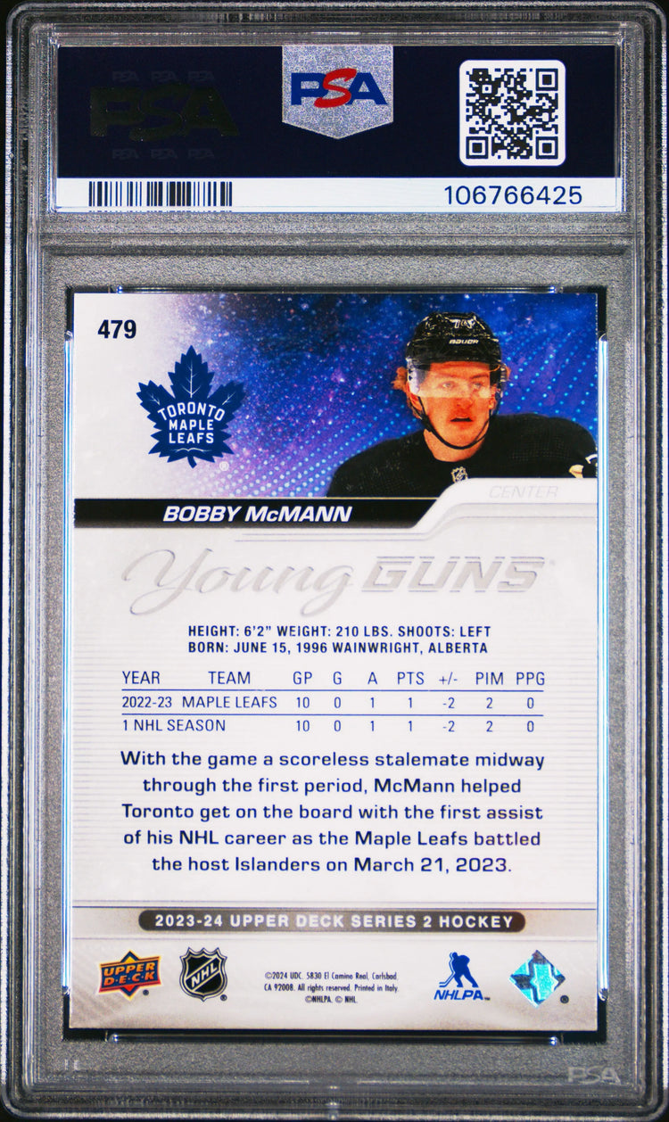2023 Upper Deck Bobby Mcmann #479 Outburst PSA 10 