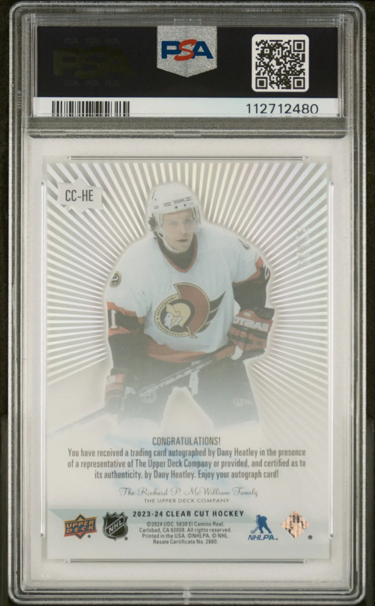 2023 Upper Deck Clear Cut Autograph Auto Dany Heatley Outburst PSA 10 /25 