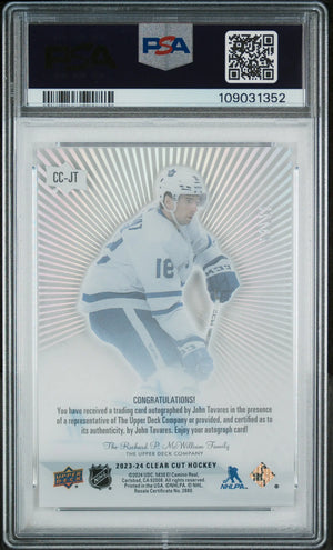 2023 Upper Deck Clear Cut Autographs John Tavares Auto Outburst PSA 10 