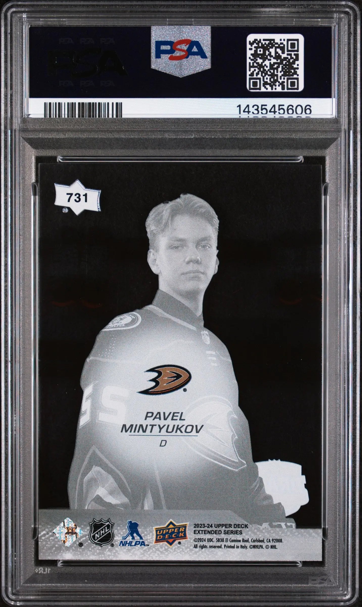 2023 Upper Deck Extended Series Draft Rookie Pavel Mintyukov Clear Cut RC PSA 10 