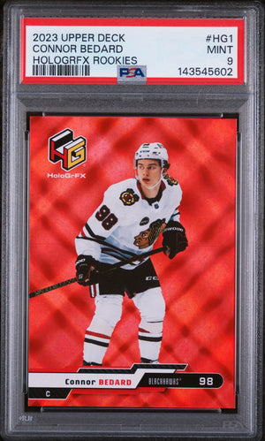 2023 Upper Deck Extended Series Hologrfx Rookies Connor Bedard RC PSA 9 
