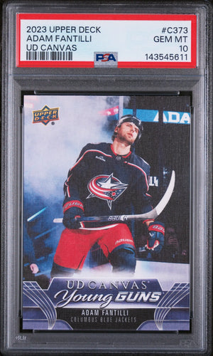 2023 Upper Deck Extended Series UD Canvas Young Guns Rookie Adam Fantilli  PSA10 
