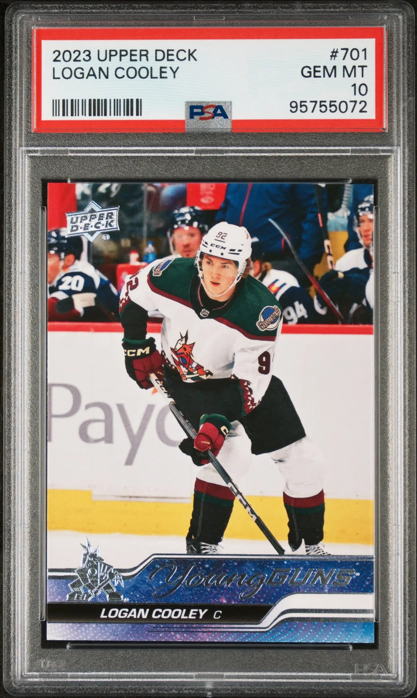 2023 Upper Deck Extended Series Young Guns Rookie Logan Cooley RC PSA 10 