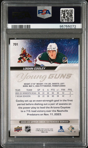 2023 Upper Deck Extended Series Young Guns Rookie Logan Cooley RC PSA 10 