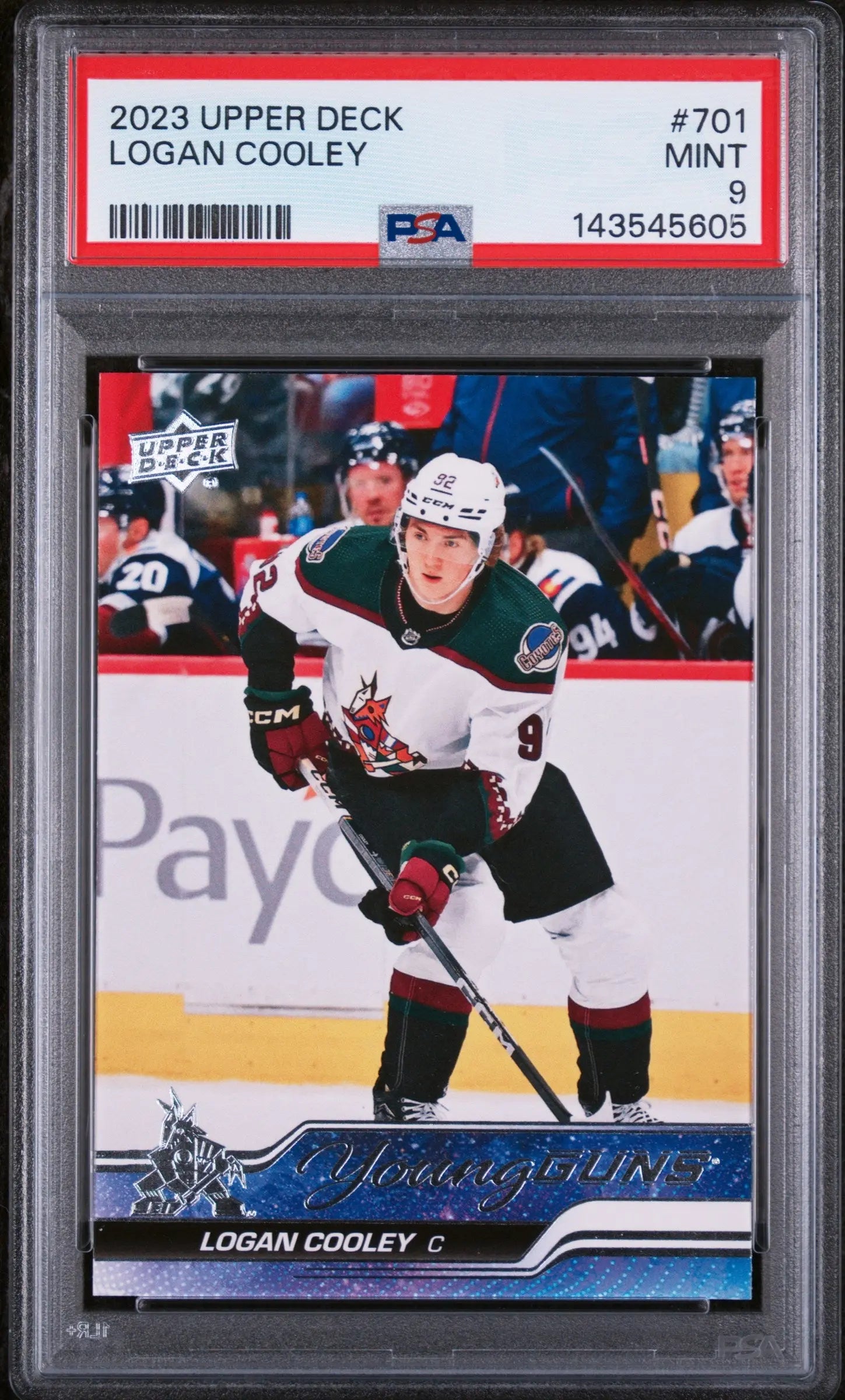 2023 Upper Deck Extended Series Young Guns Rookies Logan Cooley RC PSA 9 