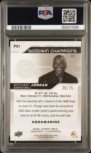 2023 Upper Deck Goodwin Champions Platinum Michael Jordan Aquamarine PSA 9 /75 