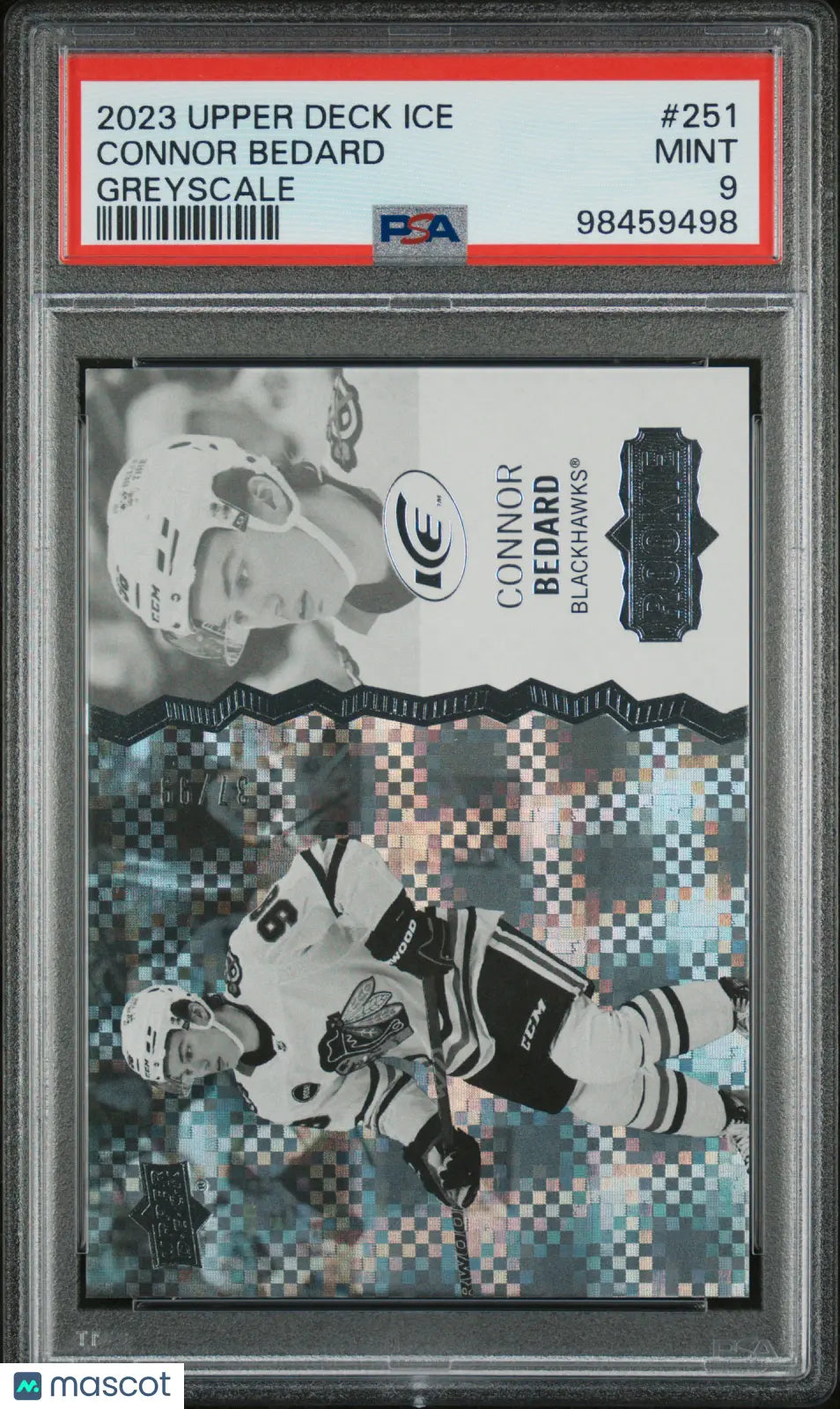 2023 Upper Deck Ice Connor Bedard #251 Greyscale /99 PSA 9 Rookie RC 