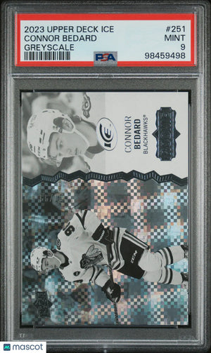 2023 Upper Deck Ice Connor Bedard #251 Greyscale /99 PSA 9 Rookie RC 
