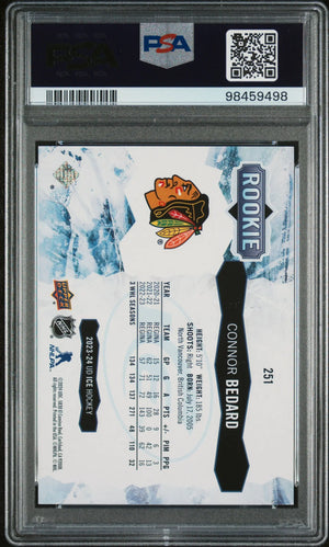 2023 Upper Deck Ice Connor Bedard #251 Greyscale /99 PSA 9 Rookie RC 