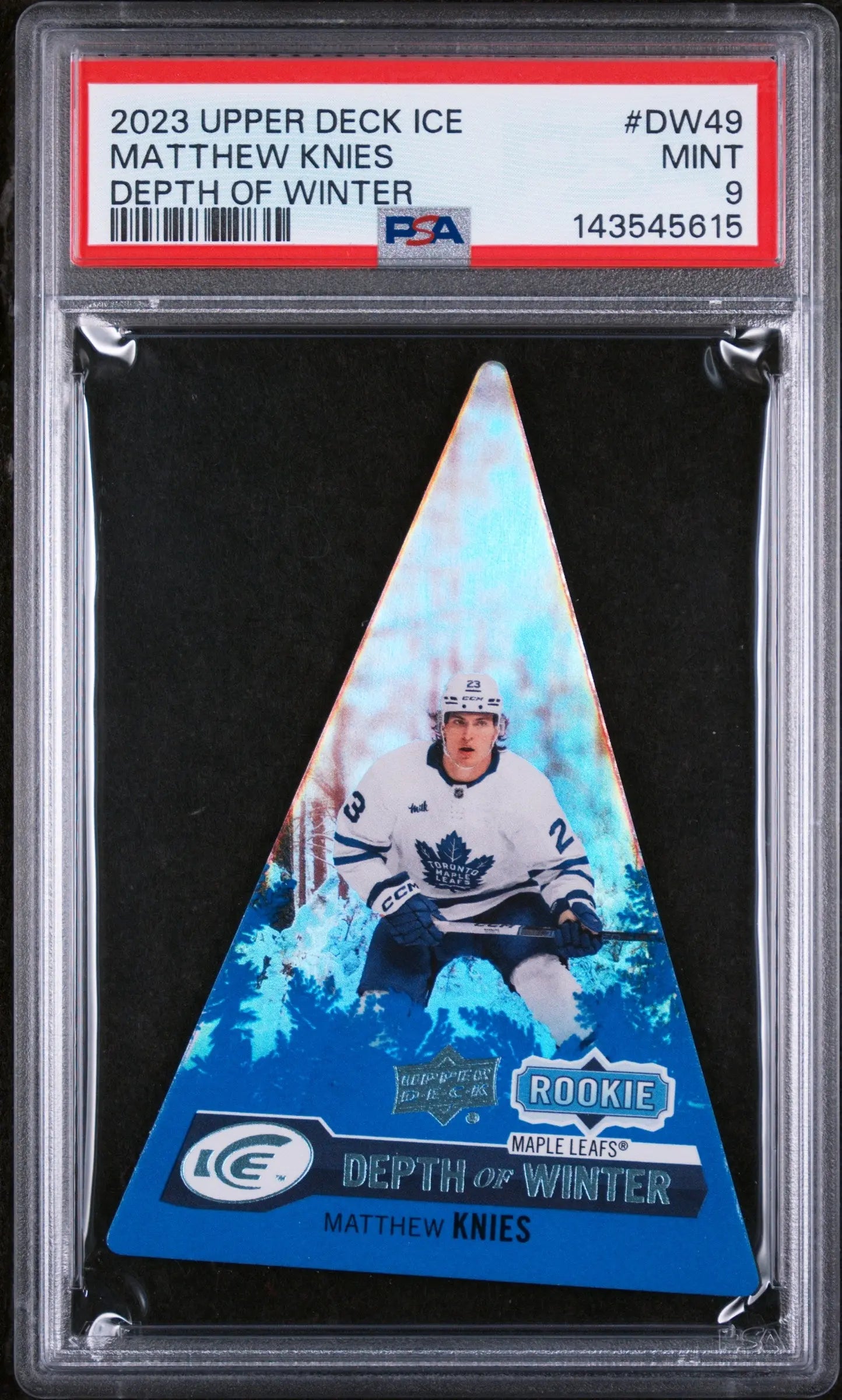 2023 Upper Deck Ice Depth Of Winter Rookie Matthew Knies /25 RC PSA 9 