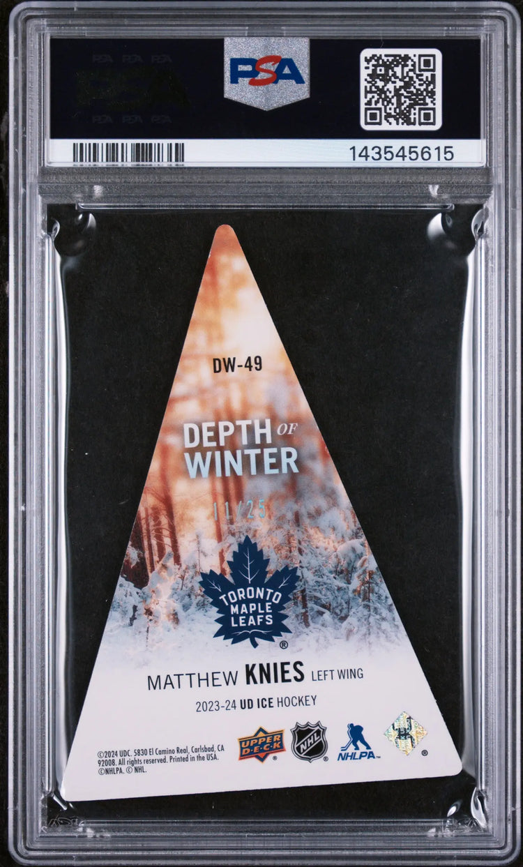 2023 Upper Deck Ice Depth Of Winter Rookie Matthew Knies /25 RC PSA 9 