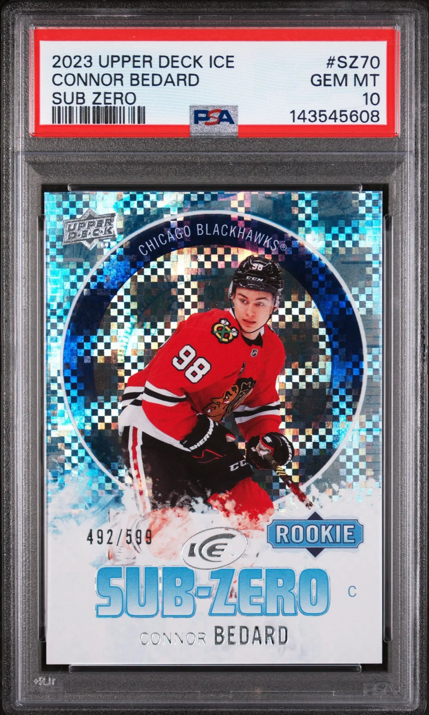 2023 Upper Deck Ice Sub Zero Rookie Connor Bedard RC /599 PSA 10 
