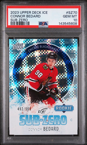 2023 Upper Deck Ice Sub Zero Rookie Connor Bedard RC /599 PSA 10 