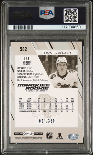 2023 Upper Deck O-Pee-Chee Marquee Rookie Connor Bedard Rainbow RC PSA 10 