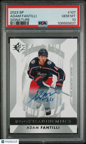 2023 Upper Deck SP Adam Fantilli RC Rookie Authentics Auto PSA 10 