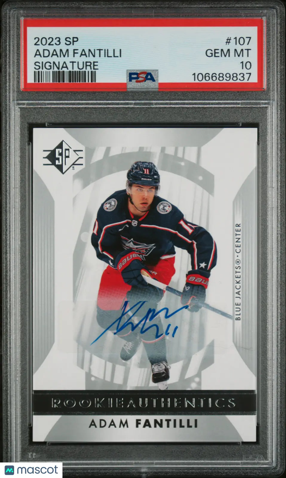 2023 Upper Deck SP Adam Fantilli RC Rookie Authentics Auto PSA 10 