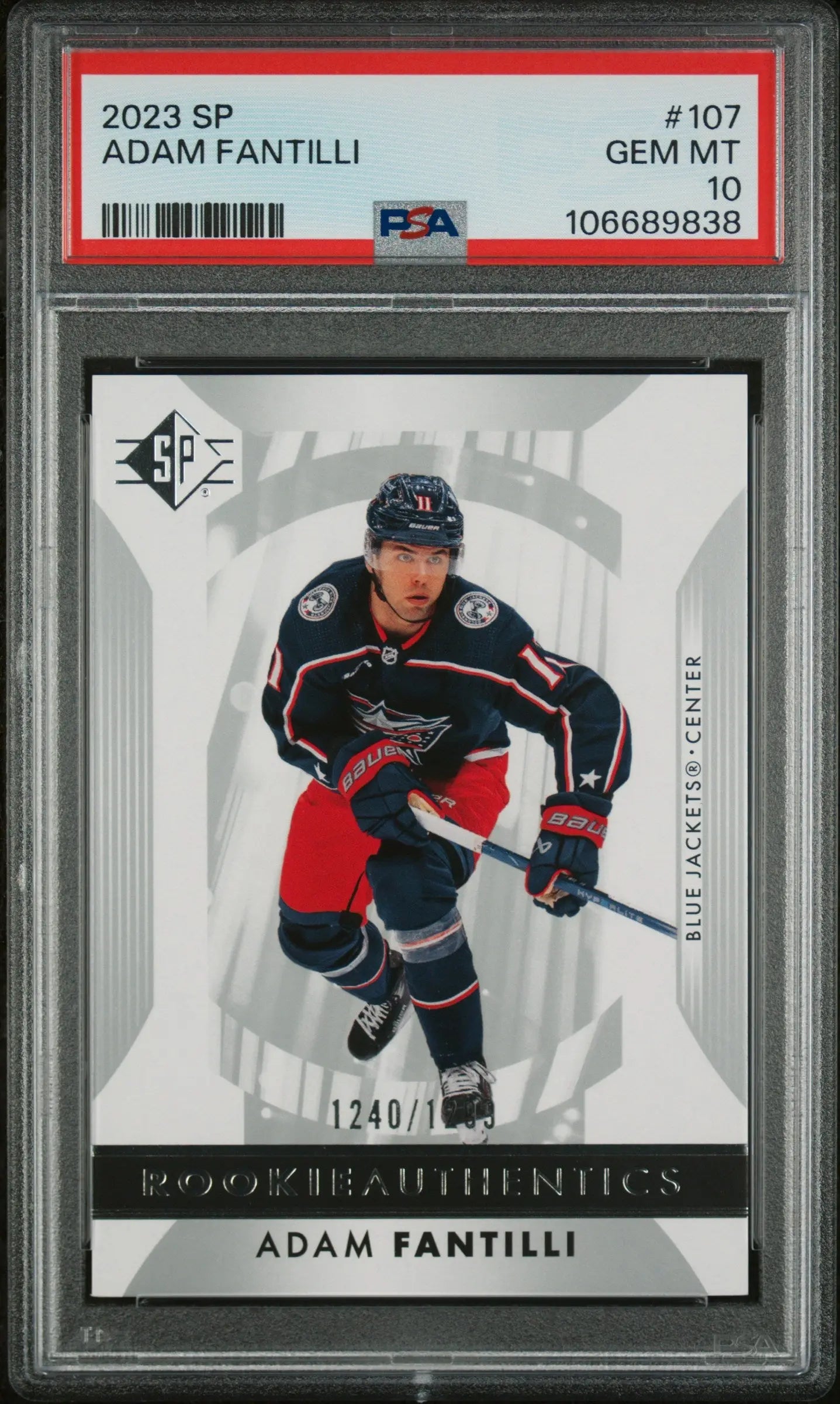 2023 Upper Deck SP Rookie RC Authentics Adam Fantilli PSA 10 