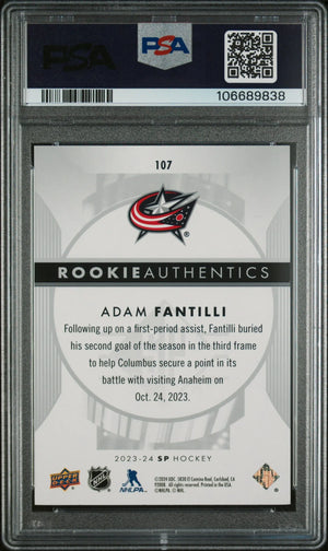 2023 Upper Deck SP Rookie RC Authentics Adam Fantilli PSA 10 