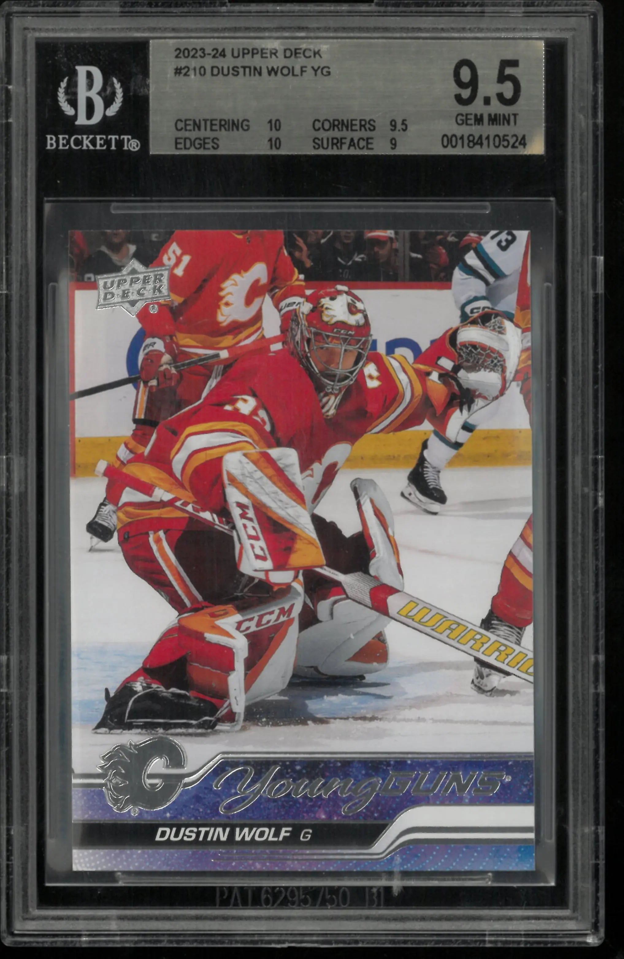 2023 Upper Deck Series 1 Dustin Wolf Young Guns RC Rookie BGS 9.5 