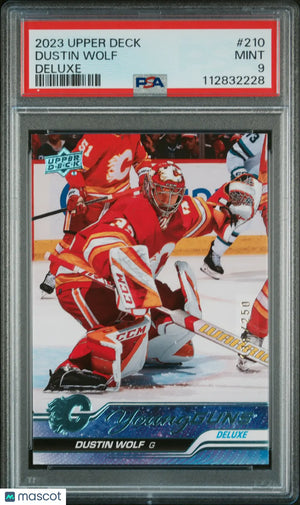 2023 Upper Deck Series 1 Hockey Dustin Wolf Young Guns RC Deluxe PSA 9 /250 