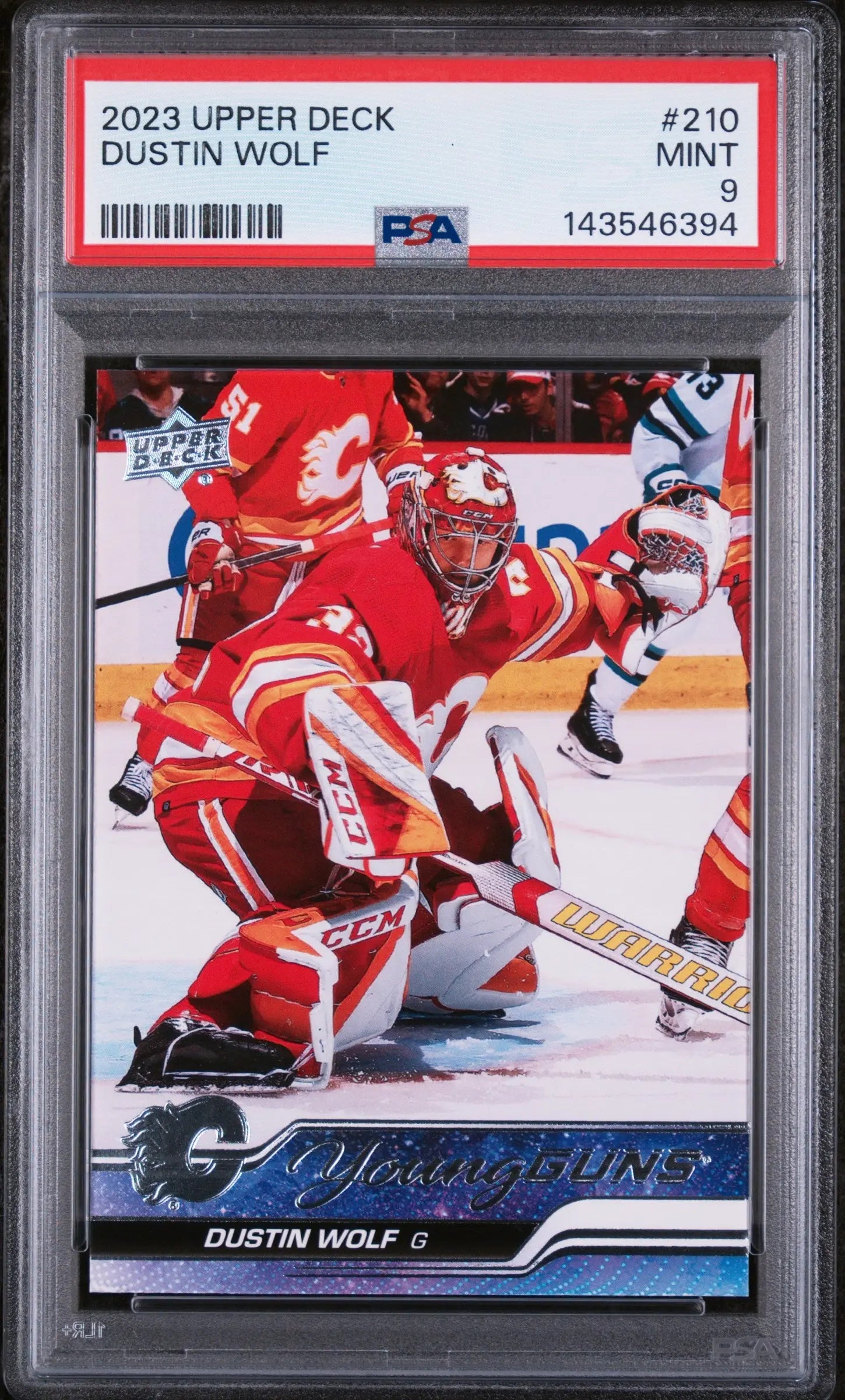 2023 Upper Deck Series 1 Young Guns Rookie Dustin Wolf RC PSA 9 