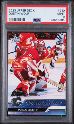 2023 Upper Deck Series 1 Young Guns Rookie Dustin Wolf RC PSA 9 