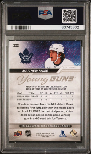 2023 Upper Deck Series 1 Young Guns Rookie Matthew Knies RC PSA 9 