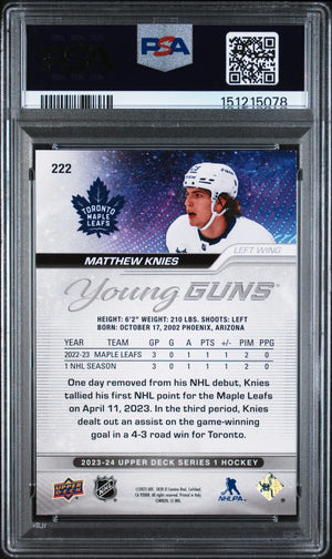 2023 Upper Deck Series 1 Young Guns Rookie Matthew Knies RC PSA 9 