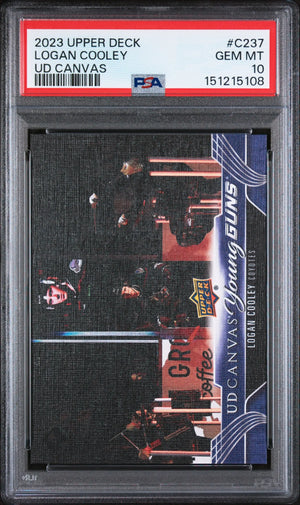 2023 Upper Deck Series 2 UD Canvas Young Guns Rookie Logan Cooley RC PSA 10 