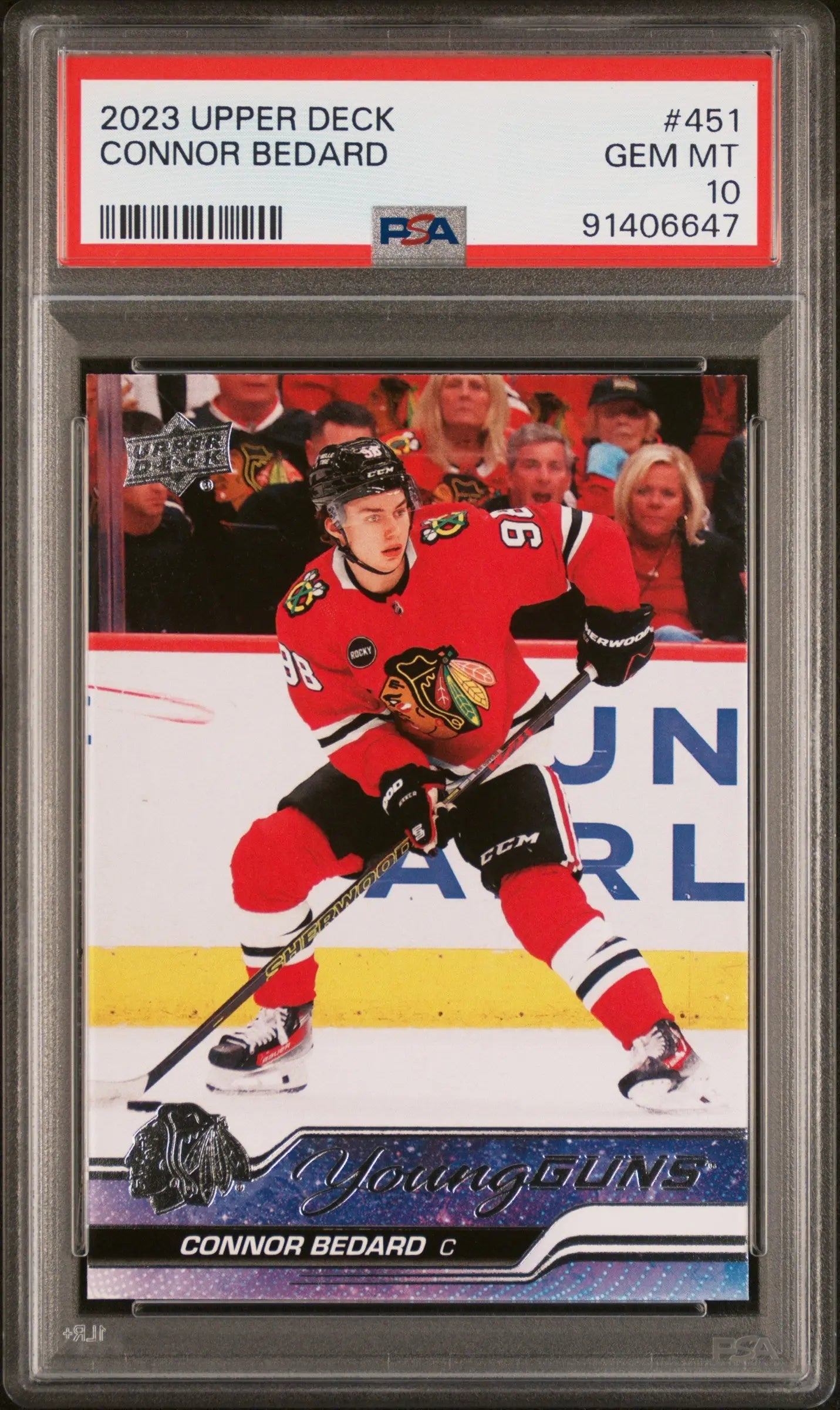 2023 Upper Deck Series 2 Young Guns Rookie Connor Bedard RC PSA 10 