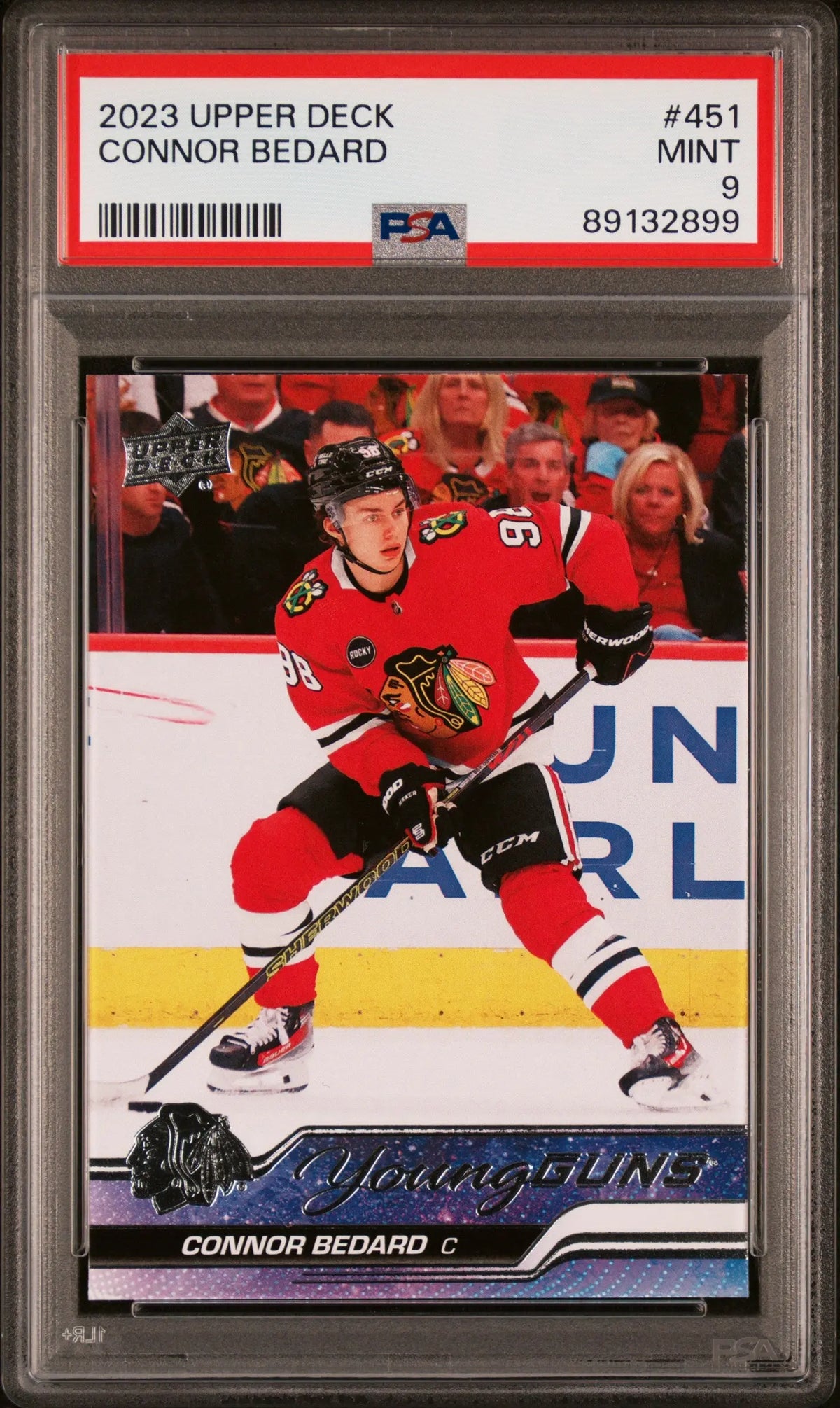 2023 Upper Deck Series 2 Young Guns Rookie Connor Bedard RC PSA 9 