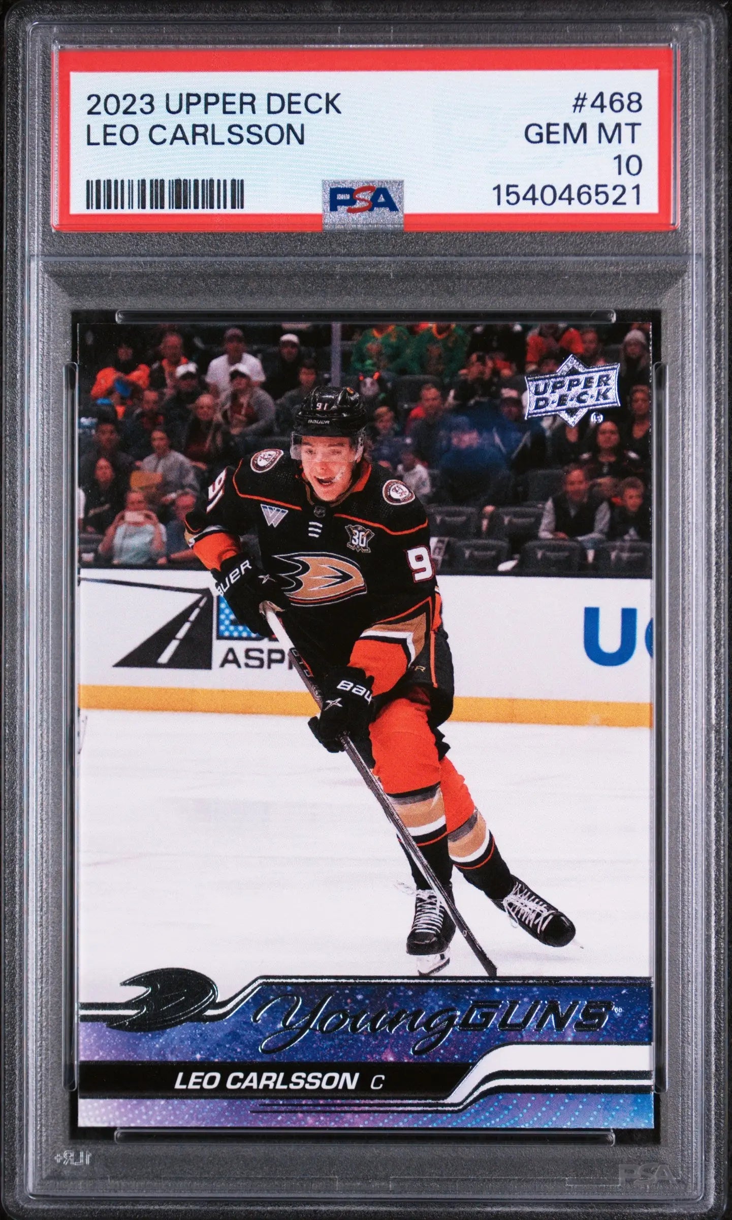 2023 Upper Deck Series 2 Young Guns Rookie Leo Carlsson RC PSA 10 