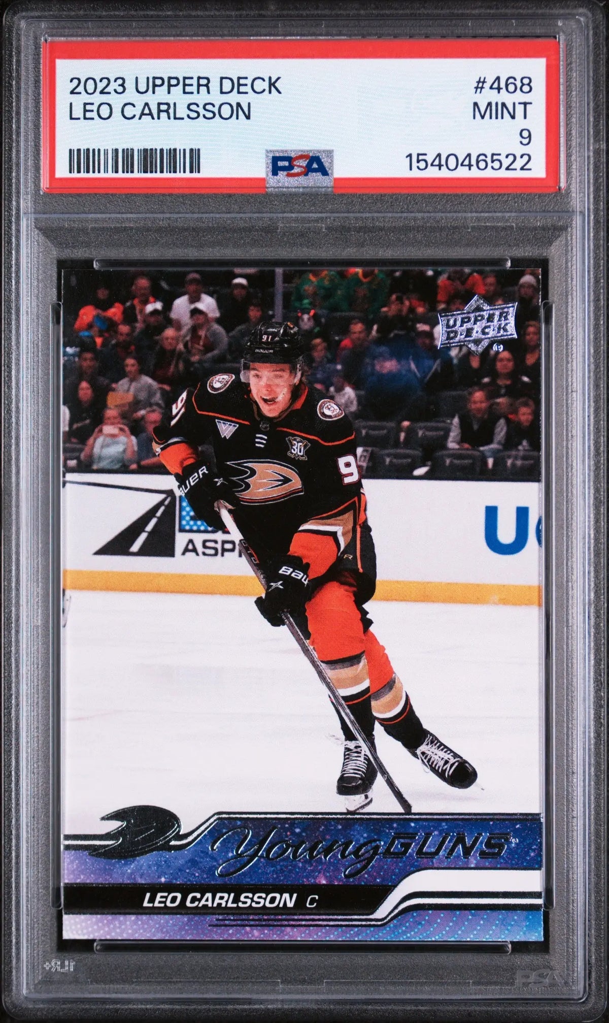 2023 Upper Deck Series 2 Young Guns Rookie Leo Carlsson RC PSA 9 