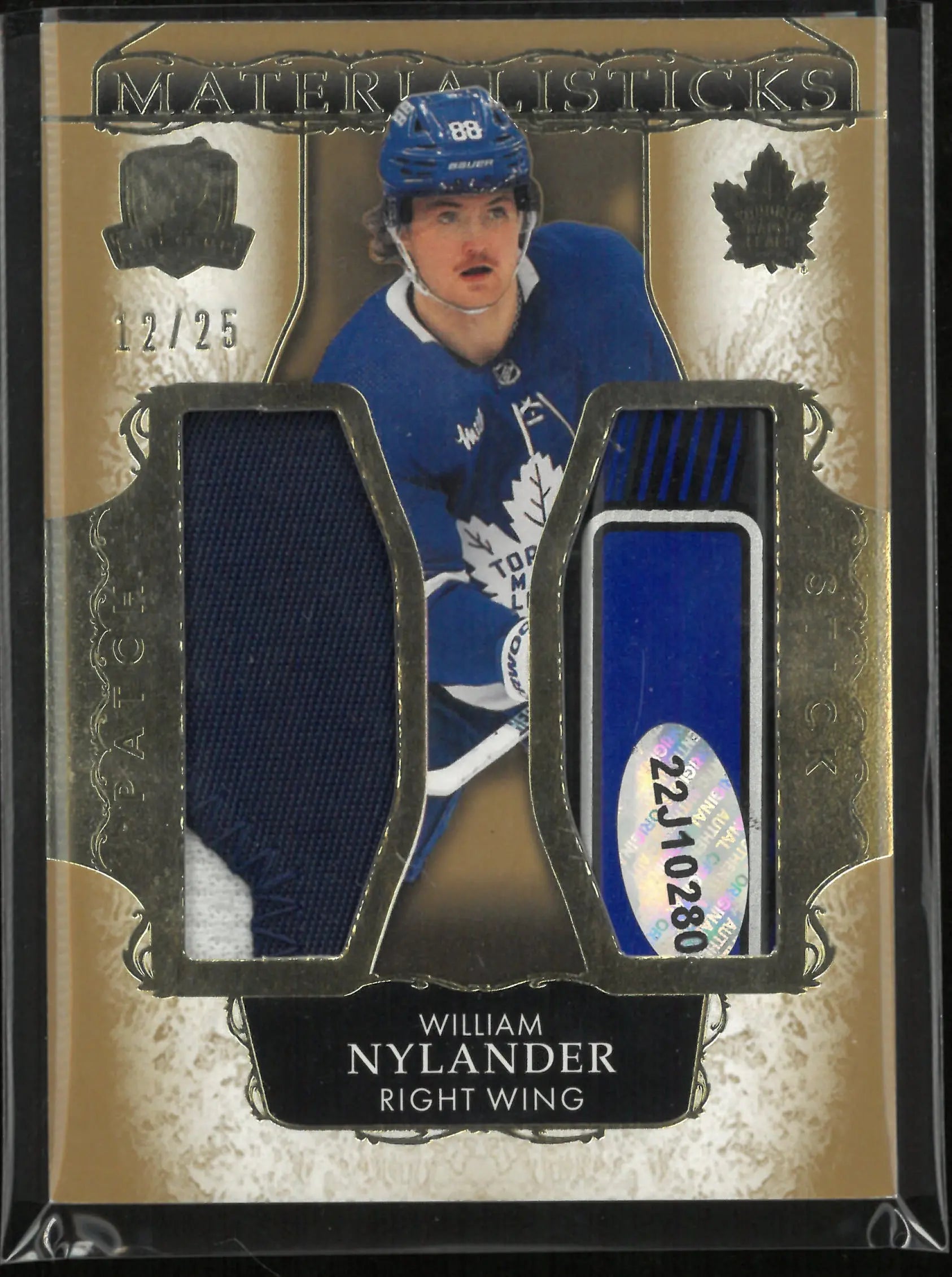 2023 Upper Deck The Cup Materialisticks WIlliam Nylander Patch 12/25 