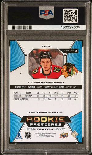 2023 Upper Deck Trilogy Rookie Connor Bedard  Blue /49 RC PSA 9 