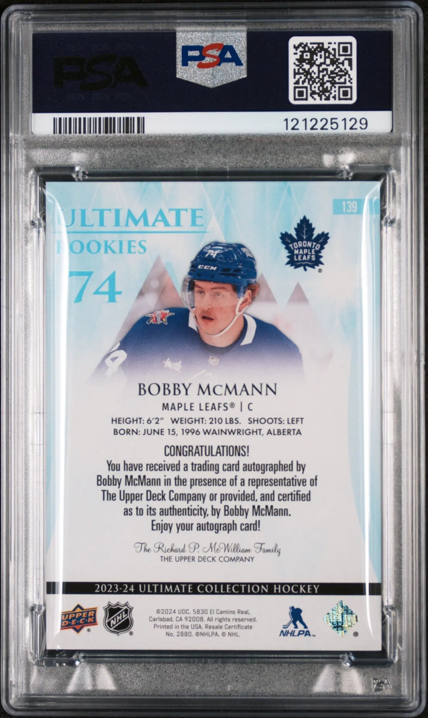 2023 Upper Deck Ultimate Collection Bobby McMann RC Rookie